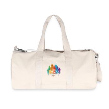 Baltimore Skyline Graffiti - Sac de sport en toile recyclée Stanley/Stella - blanc naturel - Devant