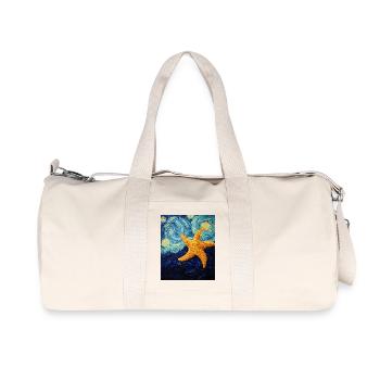 Starfish Van Gogh Style Starry Night - Recycled Canvas Sports Bag by Stanley/Stella - natural - Front