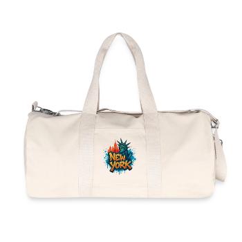 New York Graffiti Skyline - Sac de sport en toile recyclée Stanley/Stella - blanc naturel - Devant