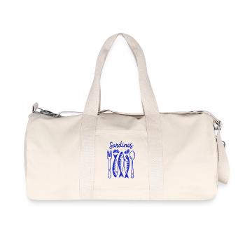 Sardinen Festmahl Blau Illustration - Recycelte Canvas-Sporttasche von Stanley/Stella - Naturweiß - Vorne