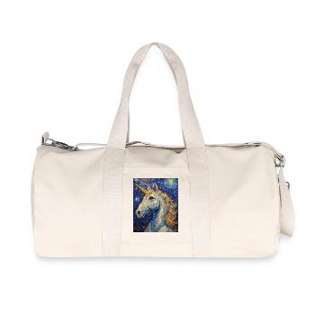 Einhorn Einhörner Unicorn Van Gogh Style - Recycled Canvas Sports Bag by Stanley/Stella - natural - Front