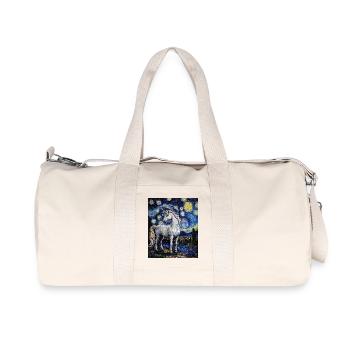 Einhorn Einhörner Unicorn Van Gogh Style - Recycled Canvas Sports Bag by Stanley/Stella - natural - Front