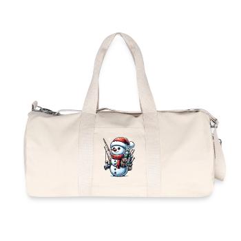 FIshing Christmas Sports Santa Claus - Recycled Canvas Sports Bag by Stanley/Stella - natural - Front