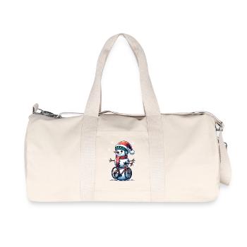 CYcling Christmas Sports Santa Claus - Recycled Canvas Sports Bag by Stanley/Stella - natural - Front