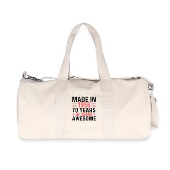 Made In 1956 70 Years Of Being Awesome - Recycled Canvas Sports Bag by Stanley/Stella - natural - Front