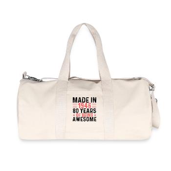 Made In 1946 80 Years Of Being Awesome - Recycled Canvas Sports Bag by Stanley/Stella - natural - Front