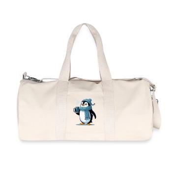 Cuddly penguin with blue cap - Recycled Canvas Sports Bag by Stanley/Stella - natural - Front