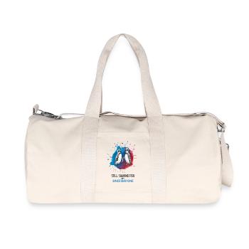 Still Sharing Fish – Funny Penguin Couple Shirt - Recycled Canvas Sports Bag by Stanley/Stella - natural - Front