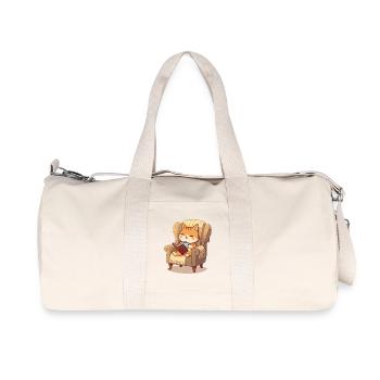 Cat reader in your favorite armchair - Recycled Canvas Sports Bag by Stanley/Stella - natural - Front