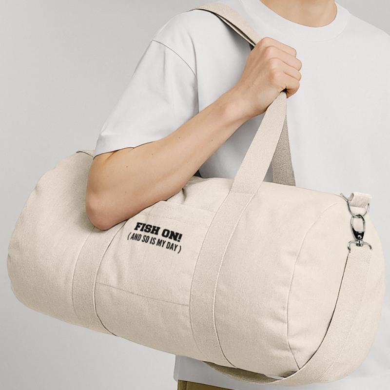 Fisch dran! Oder ist mein Tag am Haken? Recycelte Canvas-Sporttasche von Stanley/Stella