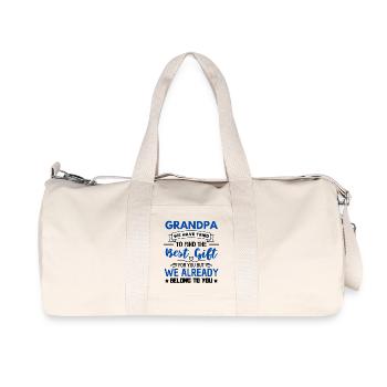Grandpa Quote Grandfather Humor - Recycled Canvas Sports Bag by Stanley/Stella - natural - Front