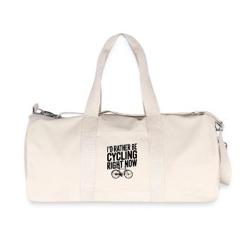 Je préférerais être à vélo en ce moment. - Sac de sport en toile recyclée Stanley/Stella - blanc naturel - Devant
