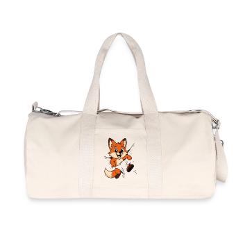 Süßer Comic Fuchs – Kinder & Tierliebhaber Motiv - Recycelte Canvas-Sporttasche von Stanley/Stella - Naturweiß - Vorne