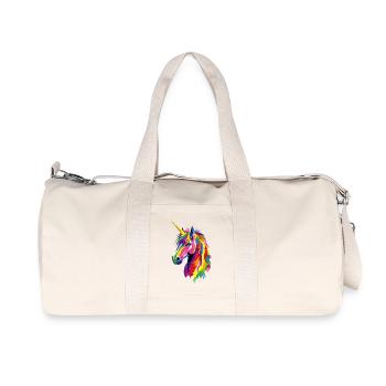 Unicorn Pony Rider Horses Riding Unicorns - Recycled Canvas Sports Bag by Stanley/Stella - natural - Front
