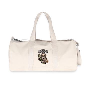 Sloth on the road with sloth and humor - Recycled Canvas Sports Bag by Stanley/Stella - natural - Front
