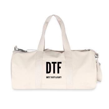 Dirty Thirty Flirty DTF 30th Birthday - Recycled Canvas Sports Bag by Stanley/Stella - natural - Front