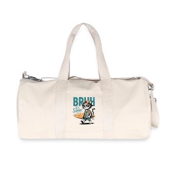 Surfer cat with surfboard - Recycled Canvas Sports Bag by Stanley/Stella - natural - Front