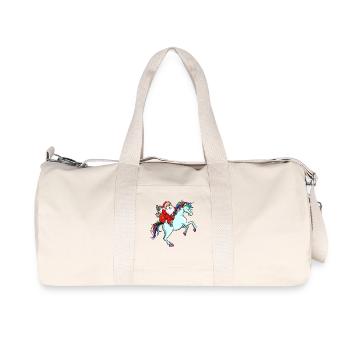 Père Noël chevauchant licorne tenue de Noël magique - Sac de sport en toile recyclée Stanley/Stella - blanc naturel - Devant
