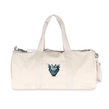 Bleu Low-Poly Owl Design - Sac de sport en toile recyclée Stanley/Stella - blanc naturel - Devant