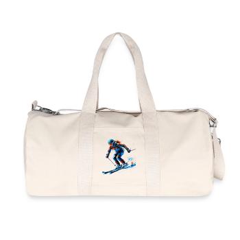 Farbspritzer Skibewegung - Recycelte Canvas-Sporttasche von Stanley/Stella - Naturweiß - Vorne
