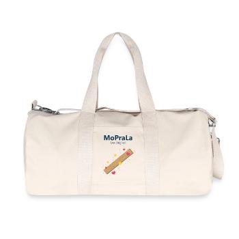 Holzstab voller Herzen und Sterne, die MoPraLa... - Recycelte Canvas-Sporttasche von Stanley/Stella - Naturweiß - Vorne