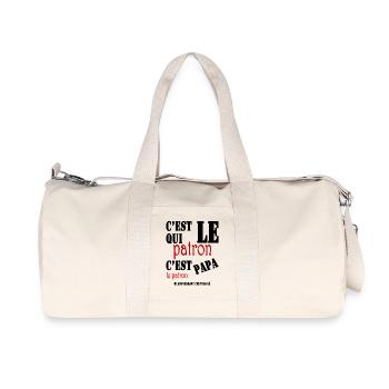 Wer ist der Chef, Papa ist der Chef - Recycelte Canvas-Sporttasche von Stanley/Stella - Naturweiß - Vorne