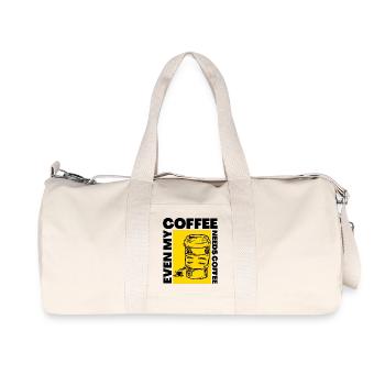 Even My Coffee Needs Coffee Funny Design - Recycled Canvas Sports Bag by Stanley/Stella - natural - Front