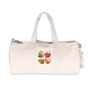Kawaii Fruit Hearts - Recycled Canvas Sports Bag by Stanley/Stella - natural - Front
