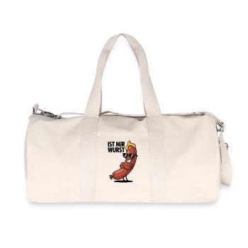 Wurstheld mit Sonnenbrille - Recycelte Canvas-Sporttasche von Stanley/Stella - Naturweiß - Vorne