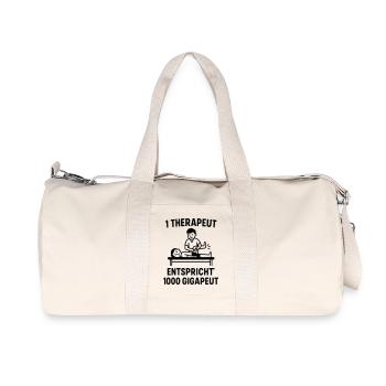 witziger physio spruch therapeut gigapeut - Recycelte Canvas-Sporttasche von Stanley/Stella - Naturweiß - Vorne