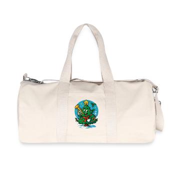 Jolly Christmas Tree Playing Trumpet Design - Recycled Canvas Sports Bag by Stanley/Stella - natural - Front