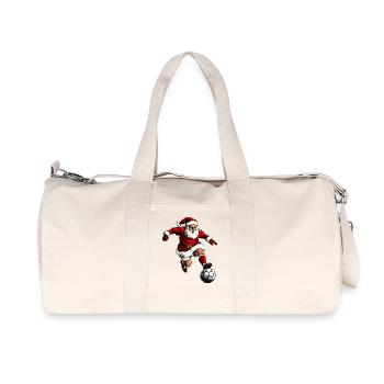 Footballeur Noël / Soccer Père Noël - Sac de sport en toile recyclée Stanley/Stella - blanc naturel - Devant