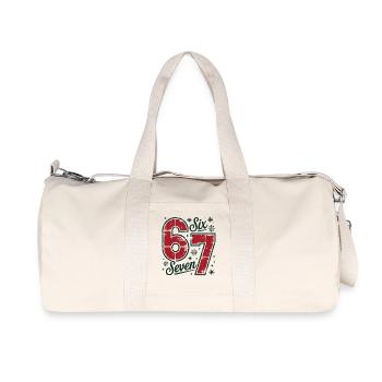 Festif 6 7 Rétro Noël Thème - Sac de sport en toile recyclée Stanley/Stella - blanc naturel - Devant