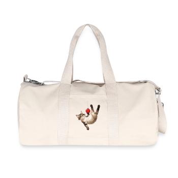 Cat acrobat ball game - Recycled Canvas Sports Bag by Stanley/Stella - natural - Front