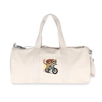 Katzen cooles Fahrrad abenteuer - Recycelte Canvas-Sporttasche von Stanley/Stella - Naturweiß - Vorne