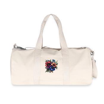 Colorful Flower Blossom Neon Palette - Recycled Canvas Sports Bag by Stanley/Stella - natural - Front