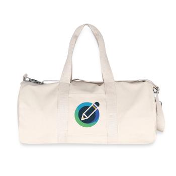 Abstract Circle Pencil Emblem - Recycled Canvas Sports Bag by Stanley/Stella - natural - Front