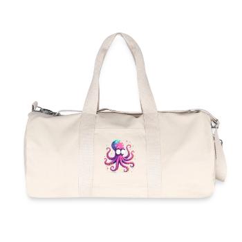Neon Oktopus Farbexplosion - Recycelte Canvas-Sporttasche von Stanley/Stella - Naturweiß - Vorne