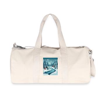 Cozy Winter Wonderland Apparel Design | Snowy Hood - Sac de sport en toile recyclée Stanley/Stella - blanc naturel - Devant