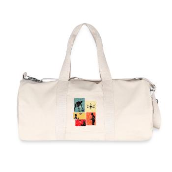 Drohnenpilot Panels Kunst - Recycelte Canvas-Sporttasche von Stanley/Stella - Naturweiß - Vorne