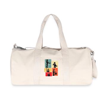 Küchenhelden Silhouetten Muster - Recycelte Canvas-Sporttasche von Stanley/Stella - Naturweiß - Vorne