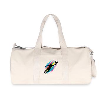 Neon Goalkeeper Flight, Football Fan Gift, Colorful - Recycled Canvas Sports Bag by Stanley/Stella - natural - Front
