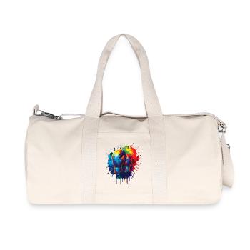 Boxhandschuhe – Farbenfrohes Design Künstlerischer Boxer - Recycelte Canvas-Sporttasche von Stanley/Stella - Naturweiß - Vorne