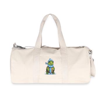 Winter Scarf Turtle - Recycled Canvas Sports Bag by Stanley/Stella - natural - Front