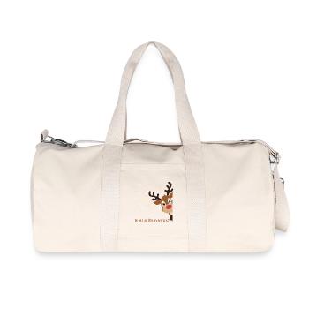 Reindeer in Winter Magic, Low German X-Mas - Recycled Canvas Sports Bag by Stanley/Stella - natural - Front