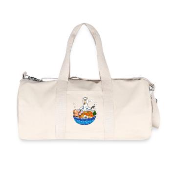 Funny Llamen Ramen Llama Alpaca Japanese Food Gift - Recycled Canvas Sports Bag by Stanley/Stella - natural - Front