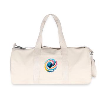 Handball Neon Ball, colorful whirl throw, dynamic - Recycled Canvas Sports Bag by Stanley/Stella - natural - Front