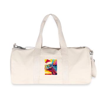 Portrait de Noël du stégosaure dinosaure - Sac de sport en toile recyclée Stanley/Stella - blanc naturel - Devant