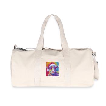 Portrait de Noël de mouton - Sac de sport en toile recyclée Stanley/Stella - blanc naturel - Devant