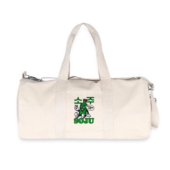 Soju Cartoon Bottle | Korean liquor - Recycled Canvas Sports Bag by Stanley/Stella - natural - Front